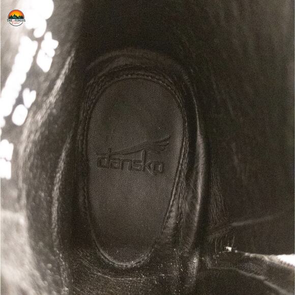 Dansko Bibi Moto Boots Black Leather Block Heel Side Zip Bikercore Women's Sz 36 - Picture 14 of 14